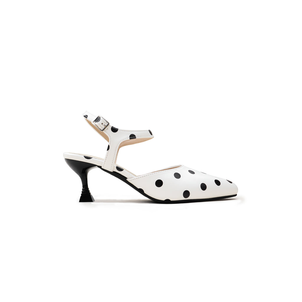 PATRIS Velvet The Dot's Mules Wanita Heels / Hak 6 Cm