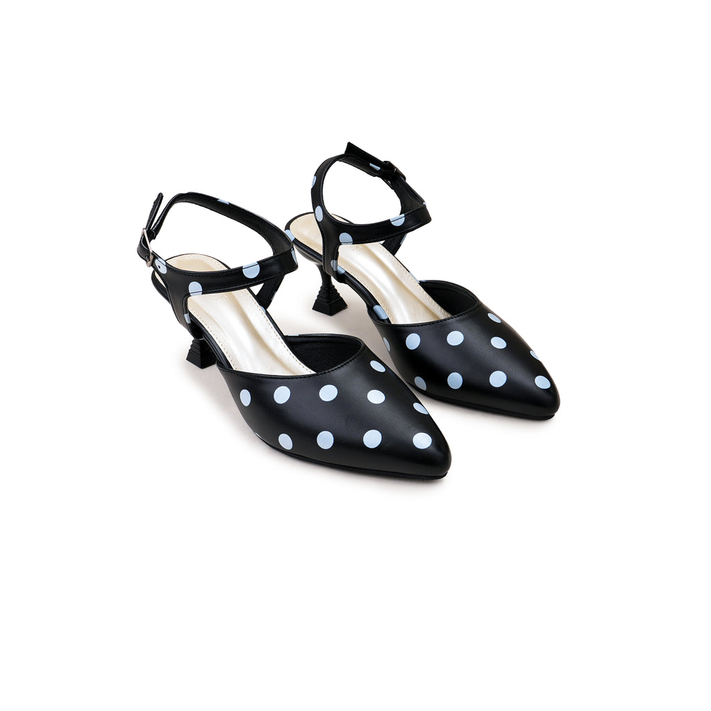 PATRIS Velvet The Dot's Mules Wanita Heels / Hak 6 Cm