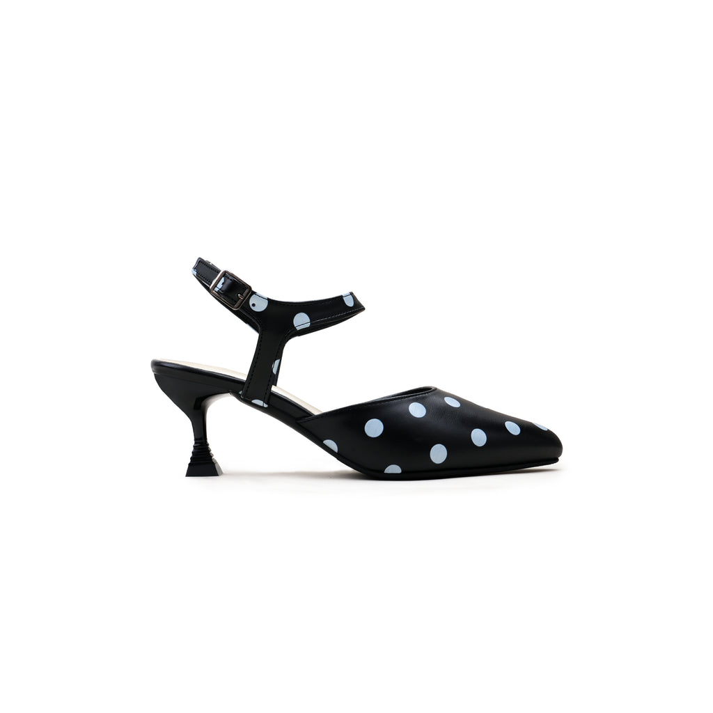 PATRIS Velvet The Dot's Mules Wanita Heels / Hak 6 Cm