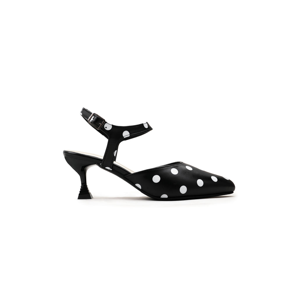 PATRIS Velvet The Dot's Mules Wanita Heels / Hak 6 Cm