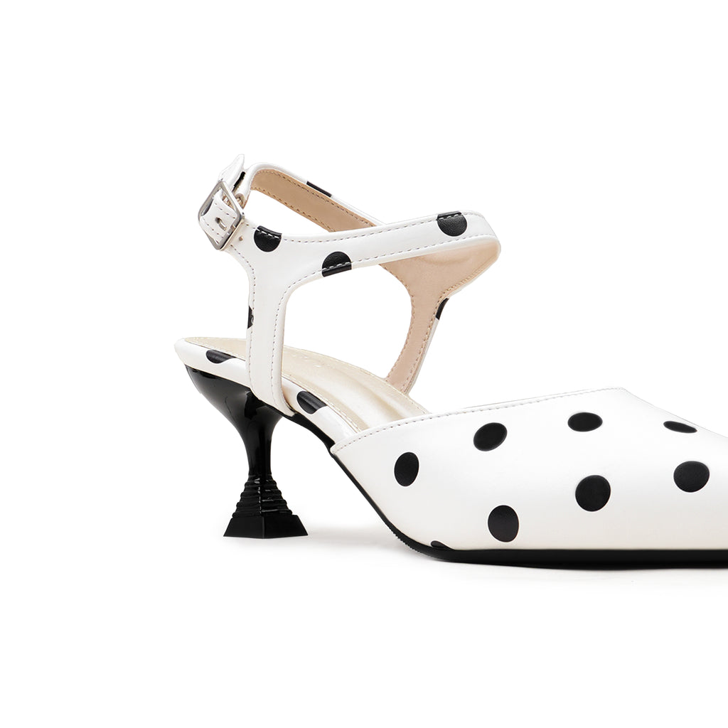 PATRIS Velvet The Dot's Mules Wanita Heels / Hak 6 Cm