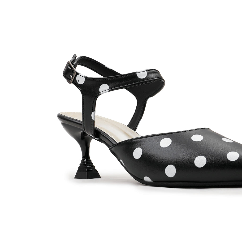 PATRIS Velvet The Dot's Mules Wanita Heels / Hak 6 Cm