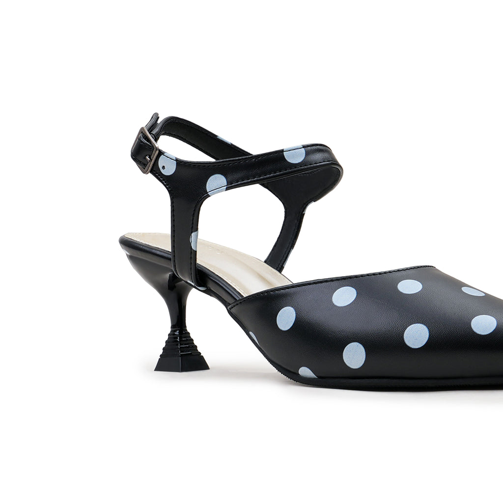 PATRIS Velvet The Dot's Mules Wanita Heels / Hak 6 Cm