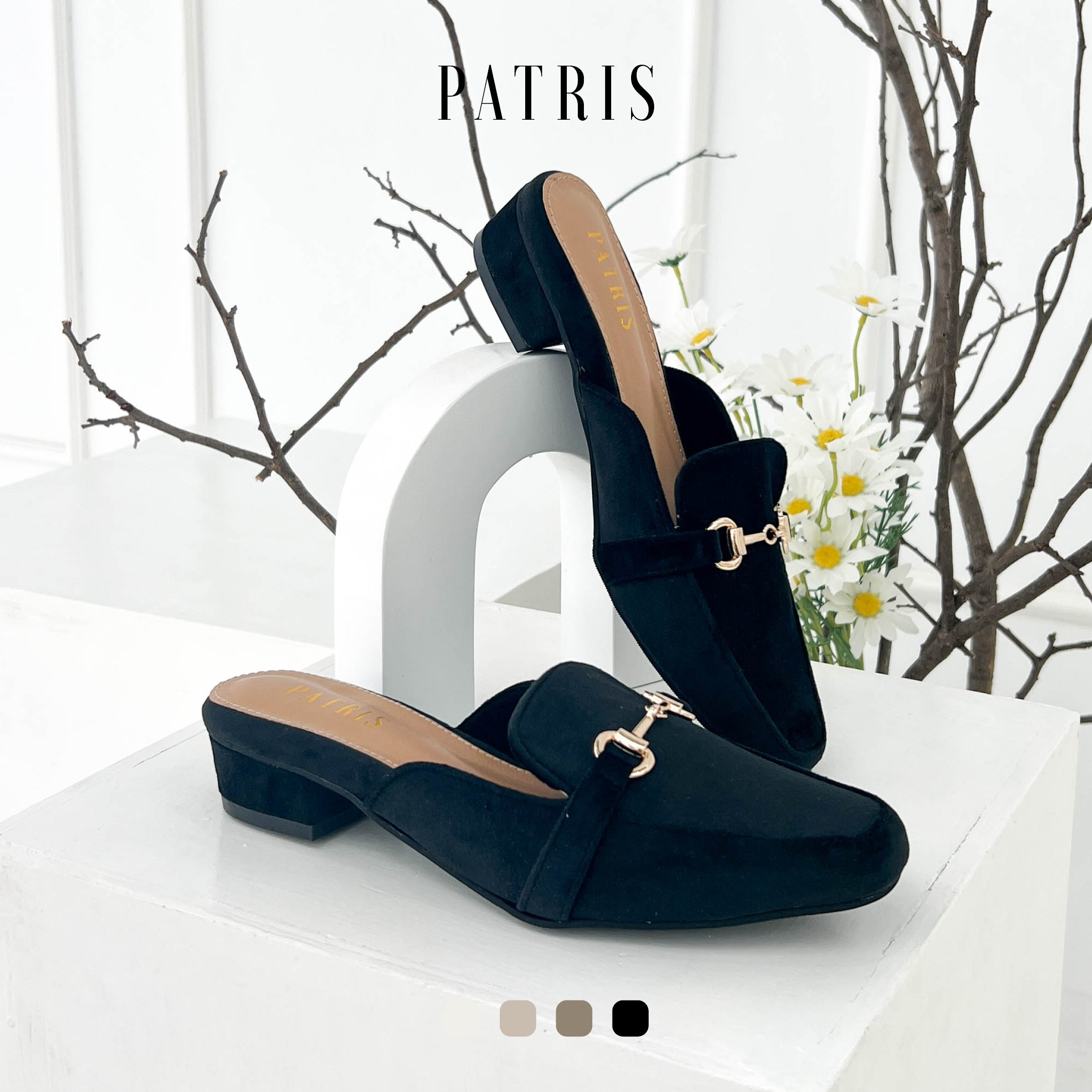 Patris Marley Mules Wanita Heels / Hak 3 Cm