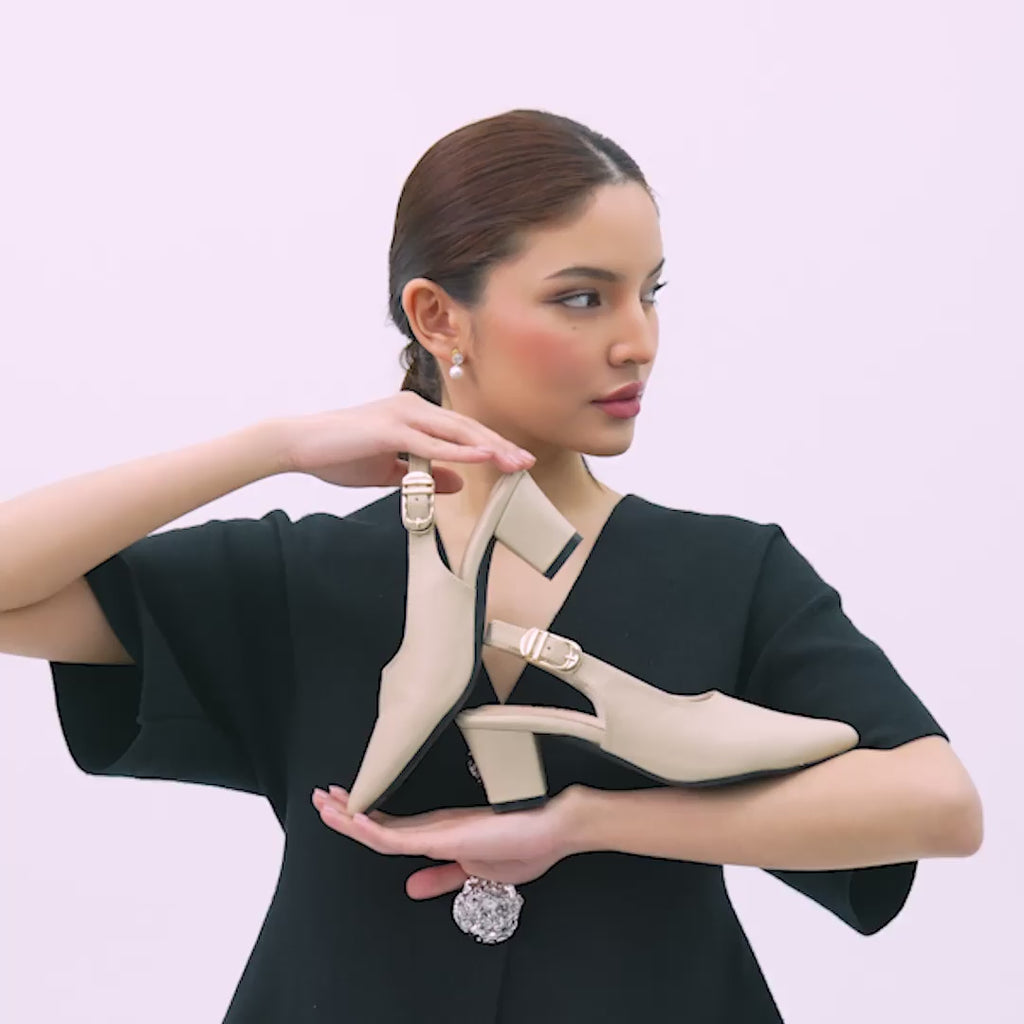 PATRIS Lenora Mules Heels Wanita / Slingback Hak 5 Cm